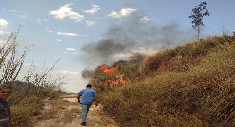 INCÊNDIO NO BAIRRO JARDIM SANTA CLARA É CONTIDO COM UNIÃO DE FORÇAS