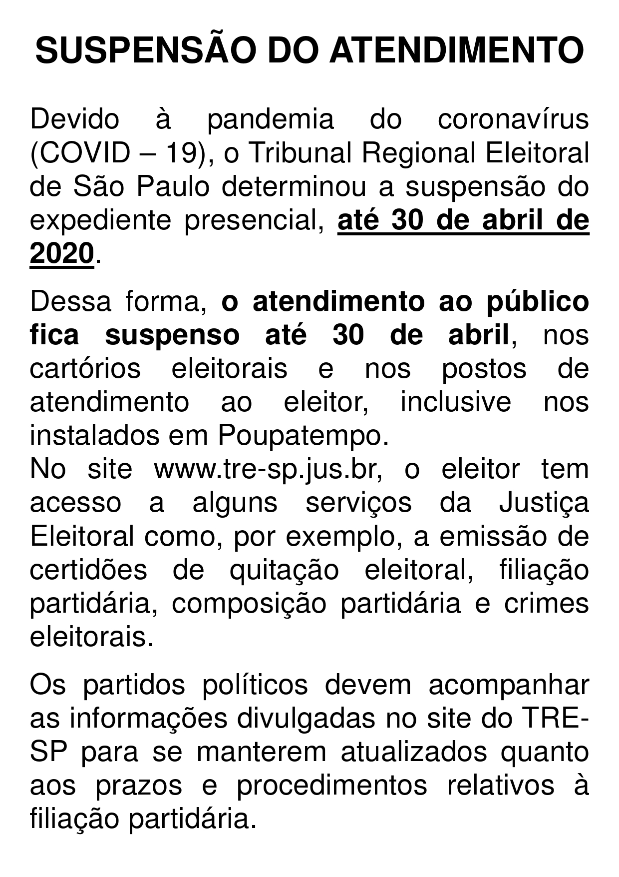 Atendimento eleitoral no Poupatempo — Tribunal Regional Eleitoral